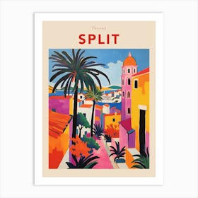 Split Croatia Fauvist Travel Poster Art Print