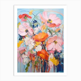 Abstract Flower Painting Poppy 3 Art Print