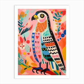 Pink Scandi Hawk 1 Art Print