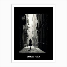 Poster Of Genoa, Italy,, Mediterranean Black And White Photography Analogue 3 Art Print