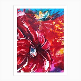 Colourful Tropical Flower Painting 1 Art Print