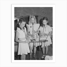 Schoolgirls Give A Musical Number At The 4 H Club Spring Fair, Adrian, Oregon By Russell Lee Art Print