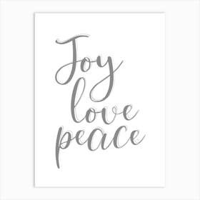 Joy Love Peace Xmas typography 1 Art Print