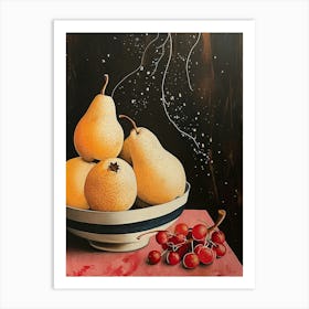 Pears And Berries Art Deco Art Print