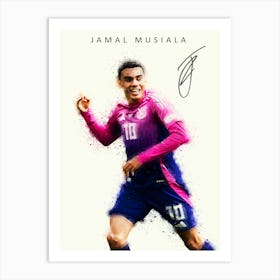 Jamal Musiala Watercolor Signature Art Print