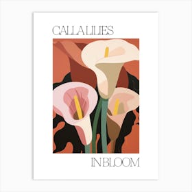 Calla Lilies In Bloom Flowers Bold Illustration 4 Art Print