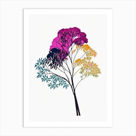 Umbrella Tree Floral Minimal Line Drawing 2 Flower Art Print