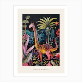 Colourful Dinosaur In The Wild Painting 2 Poster Art Print