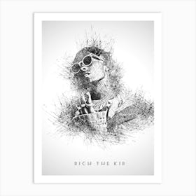 Rich The Kid Rapper Sketch Art Print