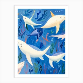 Dolphins In The Sea 2 Art Print