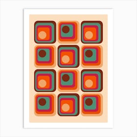 Retro Mid Mod Geometric Abstract Art Print