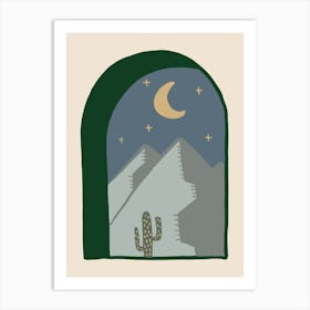 Cactus Boho Minimalist Landscape Art Print