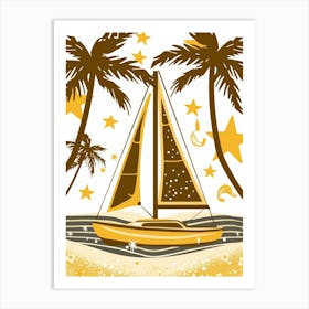 Sailboat On The Beach 5 Art Print