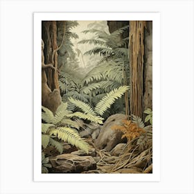 Vintage Jungle Botanical Illustration Jungle Fern 2 Art Print