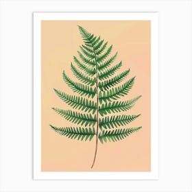 Boston Fern Plant Minimalist Illustration 1 Art Print