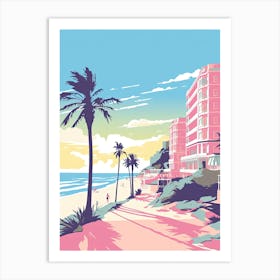 Bondi Beach In Risograph Style 3 Art Print