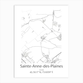 Sainte Anne Des Plaines,Canada Minimalist Map Art Print