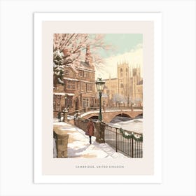 Vintage Winter Poster Cambridge United Kingdom 2 Art Print