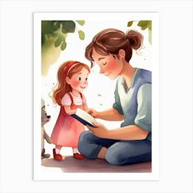 Reading With Mum Art Print