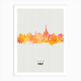 Turin Italy City watercolor Art Print