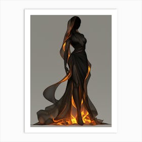 Fire Woman Art Print