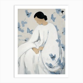 Woman In White Art Print