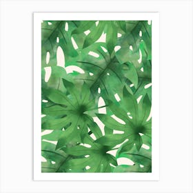 Tropical Leaves Garden Illustration Art Print