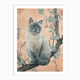 British Shorthair Japanese Illustration 3 Art Print