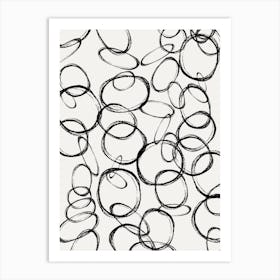 Black And White Circles Art Print