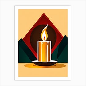 Christmas Candle 7 Vector art Art Print
