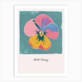 Wild Pansy 1 Square Flower Illustration Poster Art Print