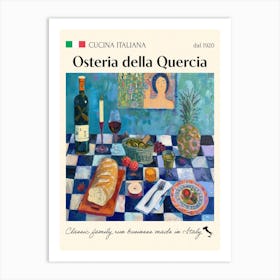 Osteria Della Quercia Trattoria Italian Poster Food Kitchen Art Print