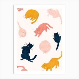 Chillin Cats Art Print