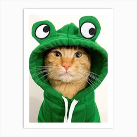 Frog Cat, funny cat, cat christmas funny, funny cat tree, funny cat sweater, funny cat products, cat cat funny, cat funny cat, cat silly, funny about cats, funny cat funny, Art Print