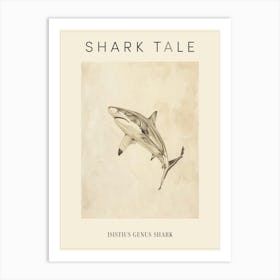 Isistius Genus Shark Vintage Illustration 6 Poster Art Print