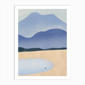 Tiny Against Mountains Art Print