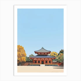 Todai Ji Temple Nara 1 Colourful Illustration Art Print