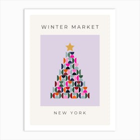 Winter Market | 04 - Christmas Tree Purple Art Print