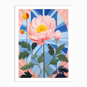 Peony 2 Hilma Af Klint Inspired Pastel Flower Painting Art Print