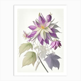 Dahlia Imperialis Floral Quentin Blake Inspired Illustration 1 Flower Art Print