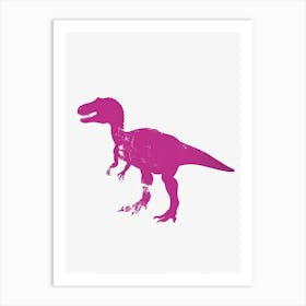 Magenta T Rex Silhouette 2 Art Print