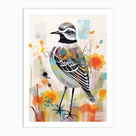 Bird Painting Collage Grey Plover 2 Art Print