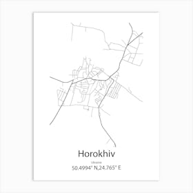 Horokhiv,Ukraine Minimalist Map Art Print