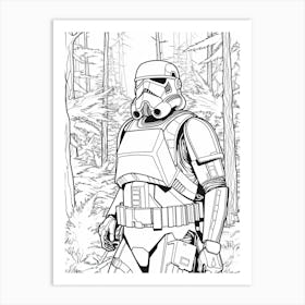 Endor (Star Wars) Fantasy Inspired Line Art 4 Art Print