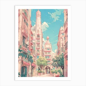 Anime City Street 1 Art Print