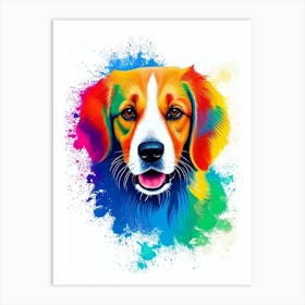 American Foxhound Rainbow Oil Painting Dog Art Print