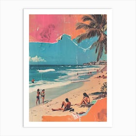 Retro Kitsch Beach Collage 2 Art Print