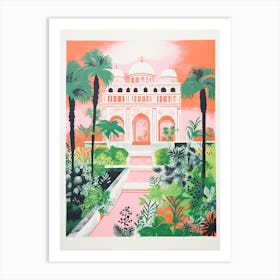 Shalimar Bagh Gardens Abstract Riso Style 1 Art Print