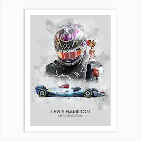 Lewis Hamilton Mercedes Art Print