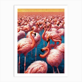 Pink Flamingos Art Print